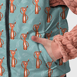 Детский жилет Тигр на голубом фоне, цвет: 3D-красный — фото 2