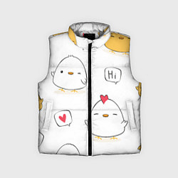 Детский жилет Привет цыпленок, цвет: 3D-светло-серый