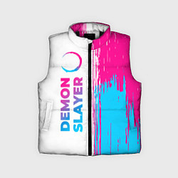 Детский жилет Demon Slayer neon gradient style: по-вертикали