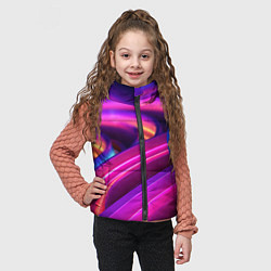 Детский жилет Неоновые абстрактные волны, цвет: 3D-светло-серый — фото 2