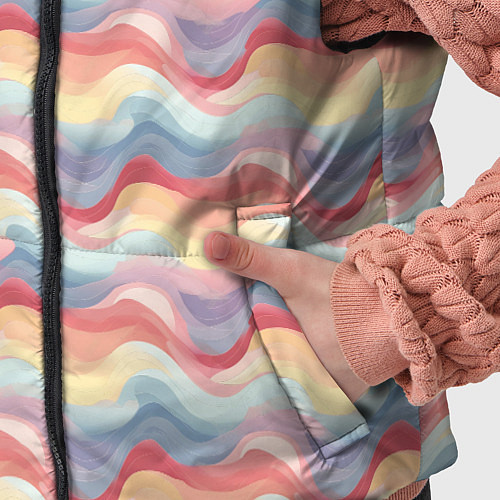 Детский жилет Абстрактные волны пастельные тона / 3D-Черный – фото 5