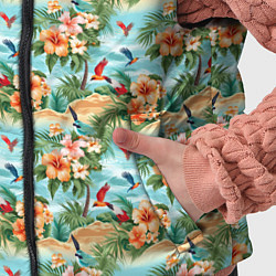 Детский жилет Цветочный гавайский паттерн, цвет: 3D-черный — фото 2