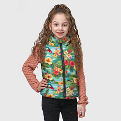 Детский жилет Летние гавайские цветочки, цвет: 3D-красный — фото 2