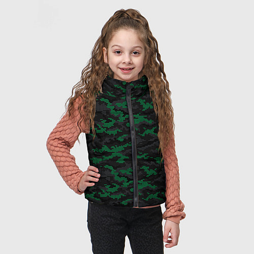 Детский жилет Точечный камуфляжный узор Spot camouflage pattern / 3D-Светло-серый – фото 3