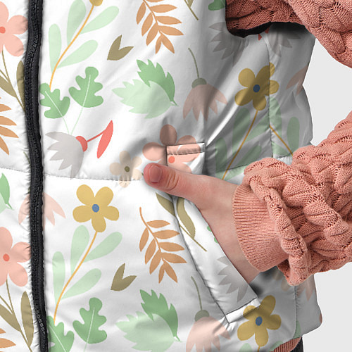 Детский жилет Листики цветочки / 3D-Черный – фото 5