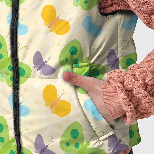Детский жилет Весенние бабочки / 3D-Светло-серый – фото 5