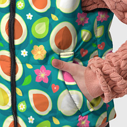 Детский жилет Текстура авокадо и цветы, цвет: 3D-красный — фото 2