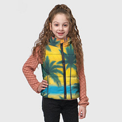 Детский жилет Закат на отдыхе, цвет: 3D-черный — фото 2
