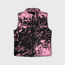 Детский жилет Блэкпинк - автографы, цвет: 3D-черный