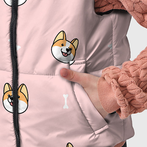 Детский жилет Pink corgi / 3D-Светло-серый – фото 5