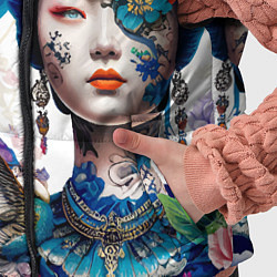 Детский жилет Japanese girl - irezumi - tattoo, цвет: 3D-светло-серый — фото 2