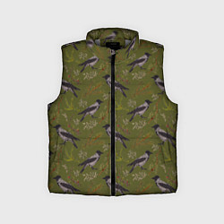 Детский жилет Вороны и еловые веточки