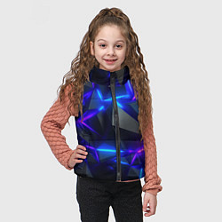 Детский жилет Неоновые разломленные плиты, цвет: 3D-черный — фото 2