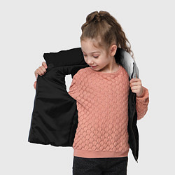 Детский жилет Among Us glitch на темном фоне: по-вертикали, цвет: 3D-черный — фото 2