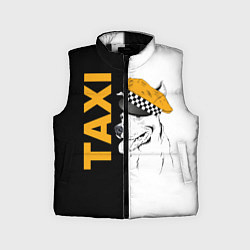 Детский жилет Собака в кепке таксиста, цвет: 3D-черный