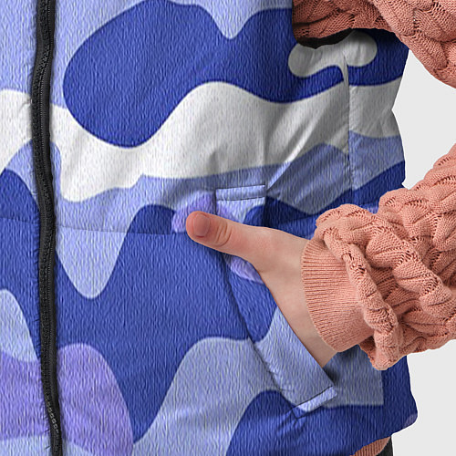 Детский жилет Камуфляжный узор голубой / 3D-Черный – фото 5