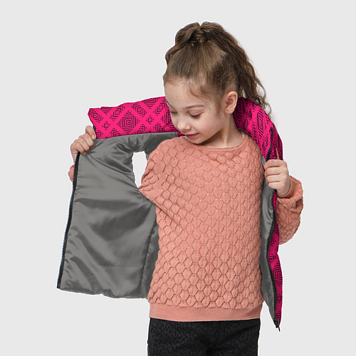 Детский жилет Малиновый с черным геометрический узор / 3D-Светло-серый – фото 4