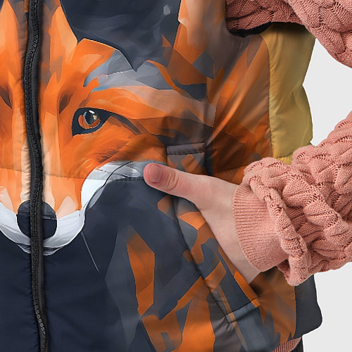 Детский жилет Нарисованная огненная лиса / 3D-Светло-серый – фото 5