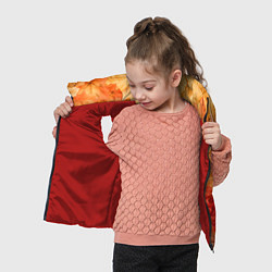 Детский жилет Текстура упавших осенних листьев, цвет: 3D-красный — фото 2