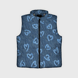 Детский жилет Hearts on denim, цвет: 3D-светло-серый