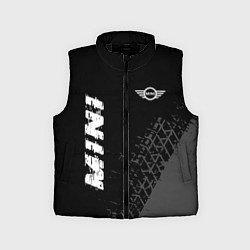 Детский жилет Mini speed на темном фоне со следами шин: надпись,, цвет: 3D-черный