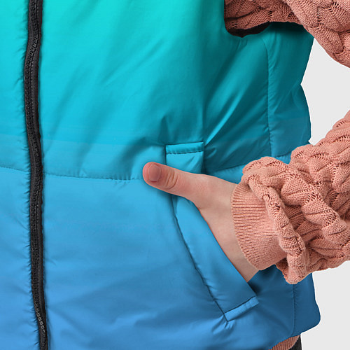 Детский жилет Градиент сине-зелёный светлый / 3D-Черный – фото 5