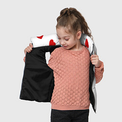 Детский жилет Красные сердечки на белом, цвет: 3D-черный — фото 2