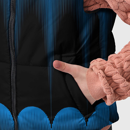 Детский жилет Сине-черный градиент в полоску / 3D-Светло-серый – фото 5