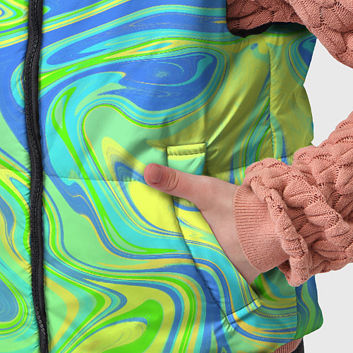 Детский жилет Неоновая абстракция волны / 3D-Черный – фото 5