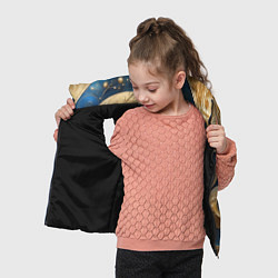 Детский жилет Синий золотой декоративный орнамент, цвет: 3D-черный — фото 2