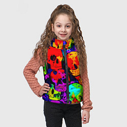 Детский жилет Паттерн из черепов - поп-арт - мода, цвет: 3D-красный — фото 2