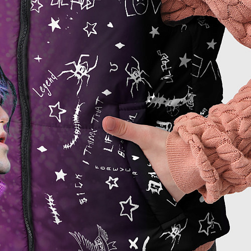 Детский жилет Лил Пип тату фиолетовый / 3D-Черный – фото 5