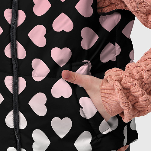 Детский жилет Розовые сердечки на чёрном / 3D-Черный – фото 5
