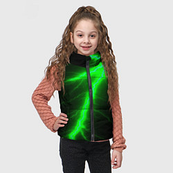 Детский жилет Зеленый разряд молнии, цвет: 3D-светло-серый — фото 2