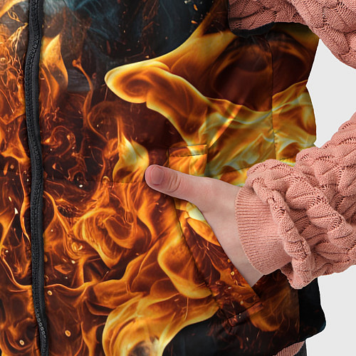 Детский жилет Пламя огня фон / 3D-Красный – фото 5