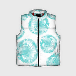 Детский жилет Акварельные голубые био формы, цвет: 3D-красный