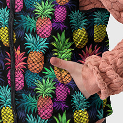 Детский жилет Разноцветные ананасы паттерн, цвет: 3D-красный — фото 2