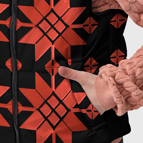 Детский жилет Удмуртский - вертикаль black / 3D-Черный – фото 5