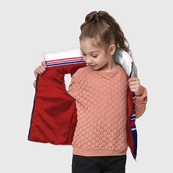 Детский жилет Красные и синие полосы на белом фоне, цвет: 3D-красный — фото 2