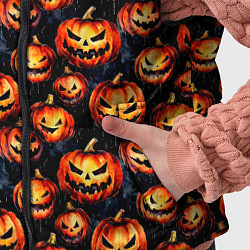 Детский жилет Весёлые тыквы на Хеллоуин паттерн, цвет: 3D-черный — фото 2