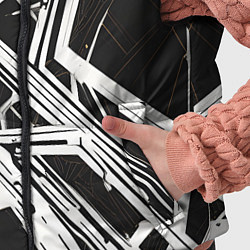 Детский жилет Белые полосы на чёрном фоне, цвет: 3D-красный — фото 2