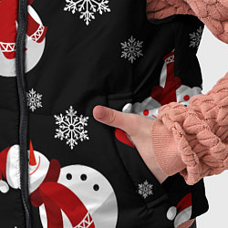 Детский жилет Снеговички в зимних шапочках со снежинками, цвет: 3D-черный — фото 2