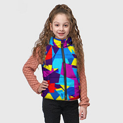 Детский жилет Полигональная композиция - поп-арт - нейросеть, цвет: 3D-красный — фото 2