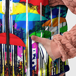 Детский жилет Mirror pattern of umbrellas - pop art, цвет: 3D-красный — фото 2