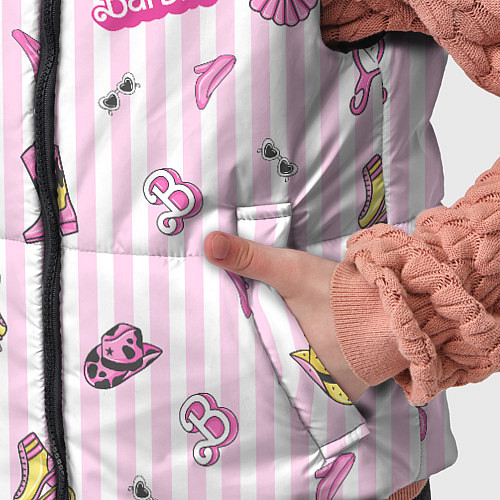 Детский жилет Барби - розовая полоска и аксессуары / 3D-Черный – фото 5