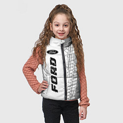 Детский жилет Ford speed на светлом фоне со следами шин: по-верт, цвет: 3D-черный — фото 2