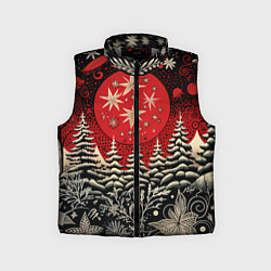 Детский жилет Новогодний лес, цвет: 3D-светло-серый