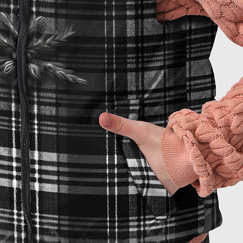 Детский жилет Черно-белая шотландская клетка / 3D-Светло-серый – фото 5