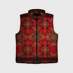 Детский жилет Красная шотландская клетка royal stewart, цвет: 3D-светло-серый