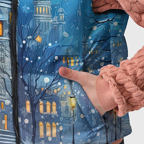 Детский жилет Новогоднее настроение город / 3D-Черный – фото 5